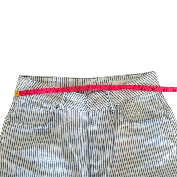 Zara Striped Straight Leg Pants - White and Blue - Picture 3 of 7